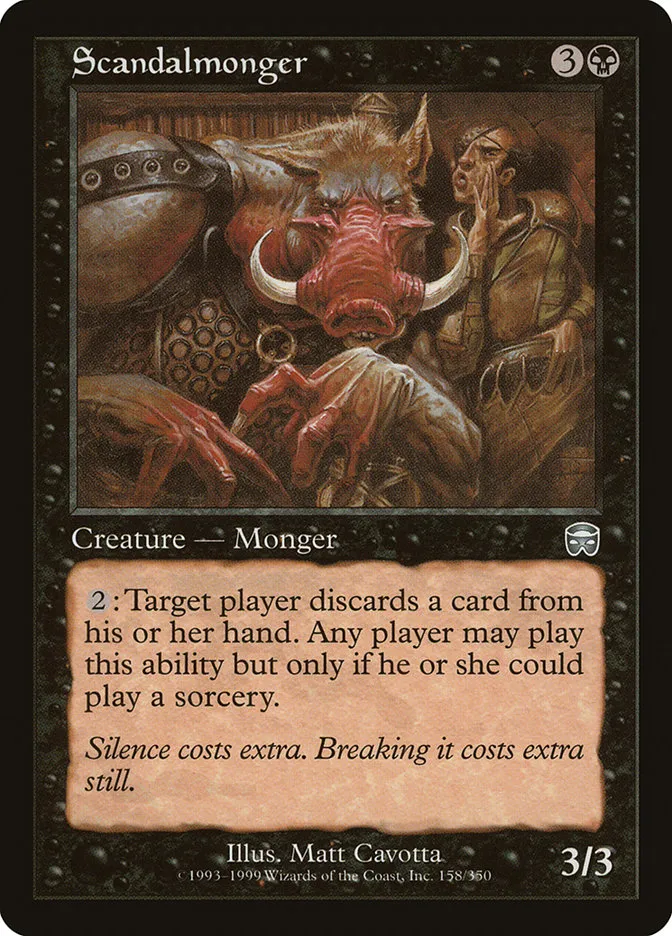 1999 Mercadian Masques Scandalmonger uncommon #158 uncommon card image