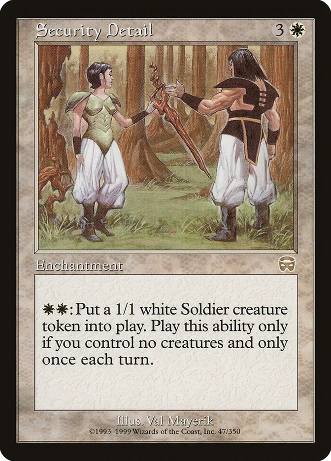 1999 Mercadian Masques Security Detail rare #47 rare card image