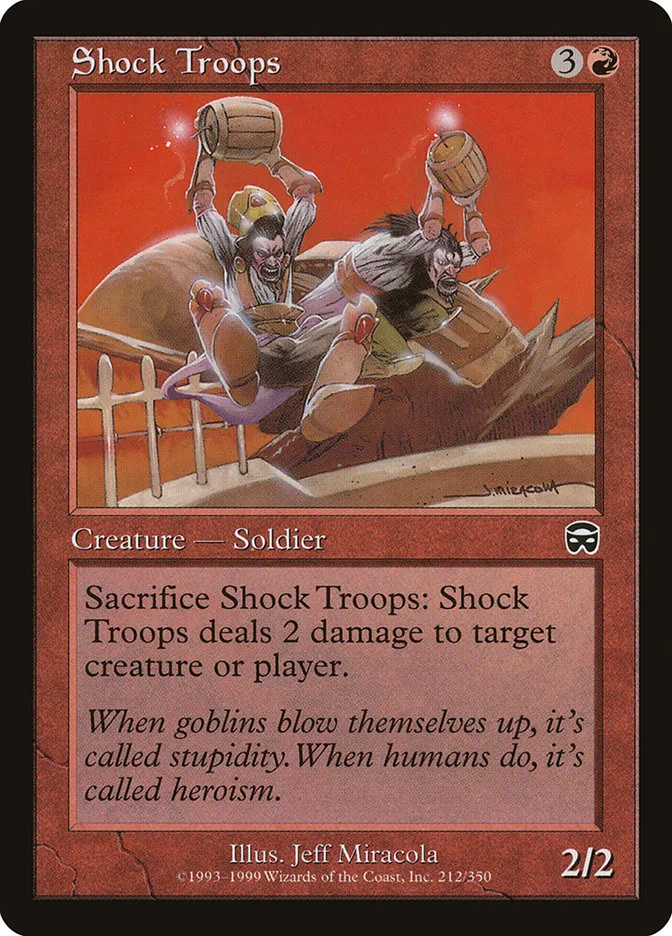 1999 Mercadian Masques Shock Troops common #212 common card image