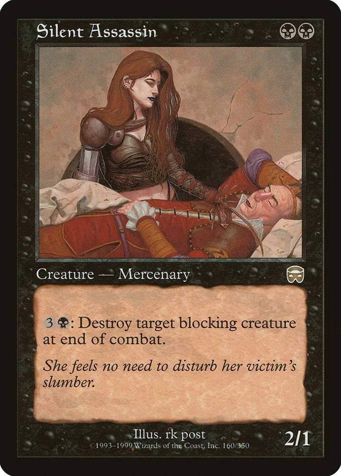 1999 Mercadian Masques Silent Assassin rare #160 rare card image