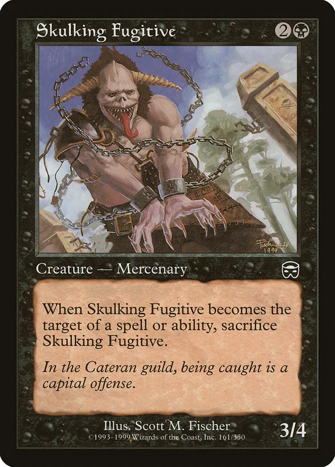 1999 Mercadian Masques Skulking Fugitive common #161 common card image
