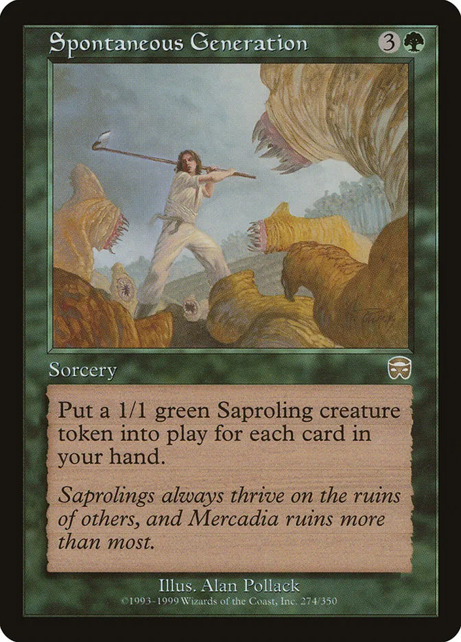 1999 Mercadian Masques Spontaneous Generation rare #274 rare card image