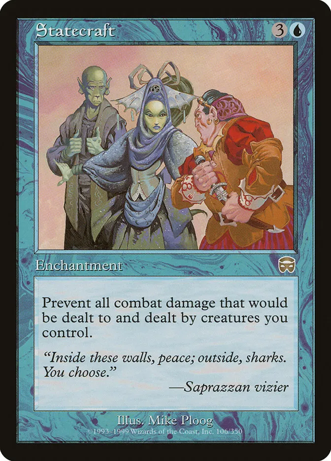 1999 Mercadian Masques Statecraft rare #106 rare card image