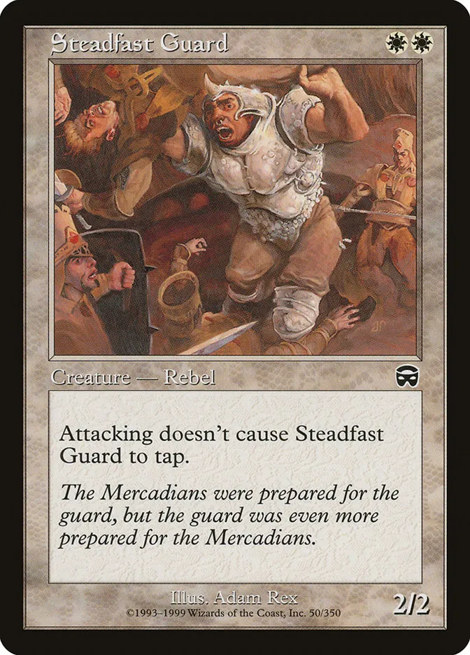 1999 Mercadian Masques Steadfast Guard common #50 common card image