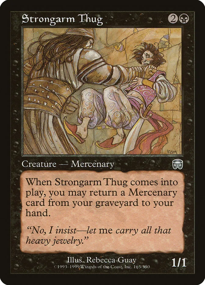 1999 Mercadian Masques Strongarm Thug #165 uncommon card image