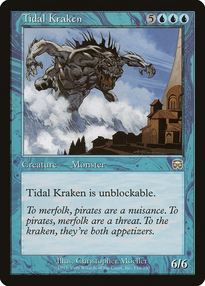1999 Mercadian Masques Tidal Kraken rare #110 rare card image
