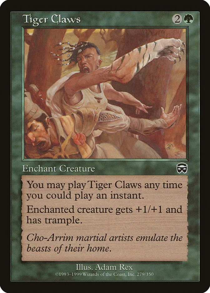 1999 Mercadian Masques Tiger Claws common #279 common card image