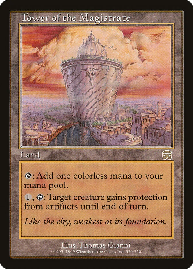 1999 Mercadian Masques Tower of the Magistrate #330 rare card image