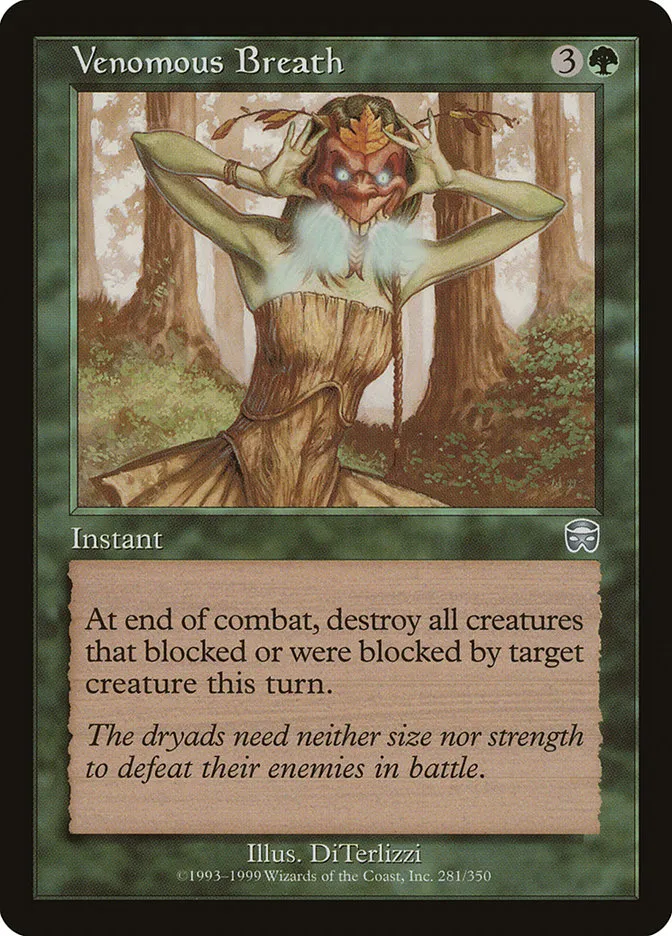 1999 Mercadian Masques Venomous Breath uncommon #281 uncommon card image