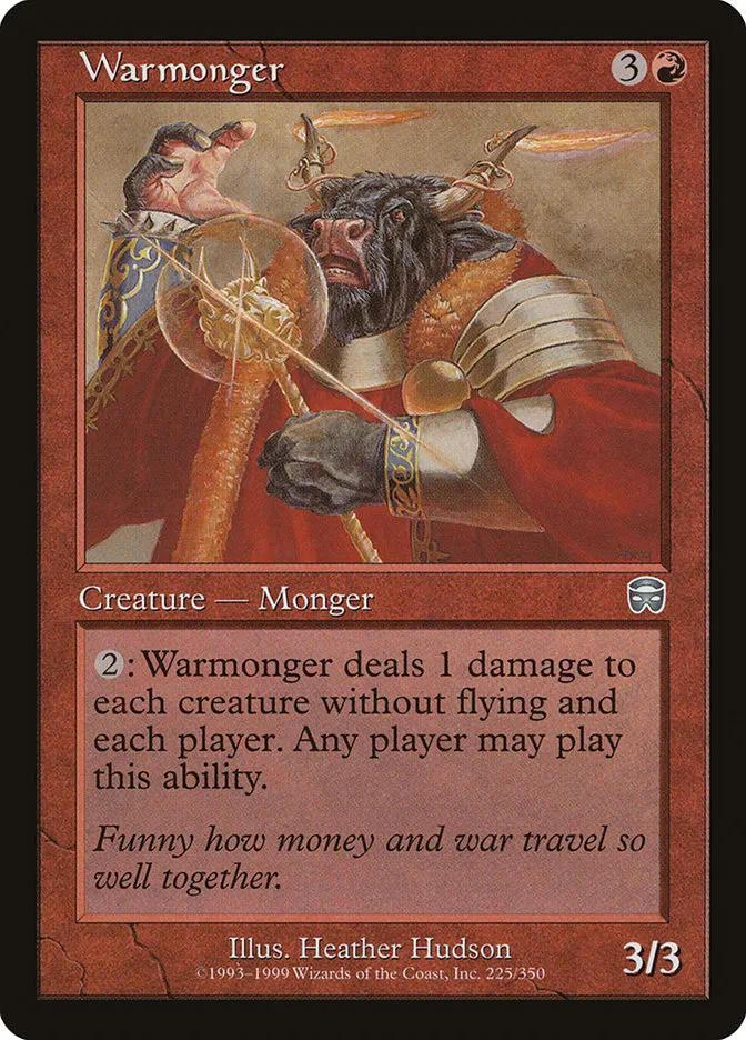 1999 Mercadian Masques Warmonger uncommon #225 uncommon card image