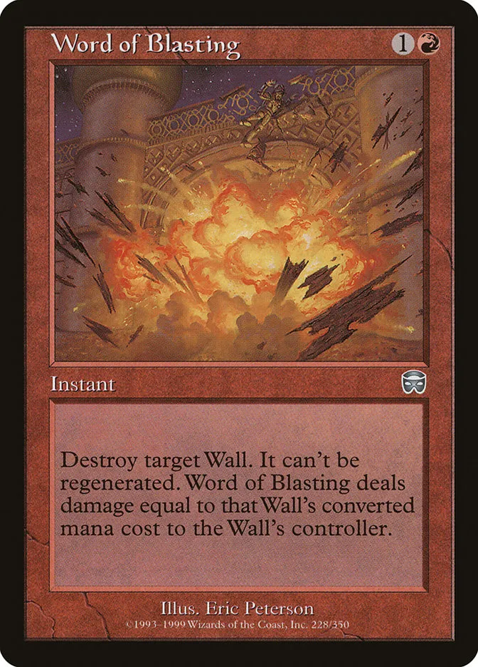 1999 Mercadian Masques Word of Blasting uncommon #228 uncommon card image