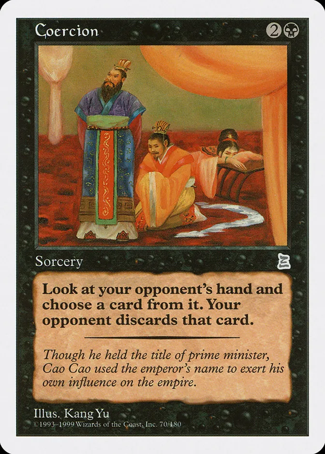 1999 Portal Three Kingdoms Coercion uncommon #70 uncommon card image
