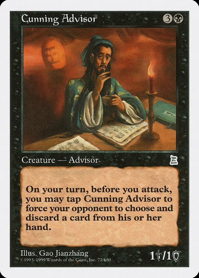 1999 Portal Three Kingdoms Cunning Advisor #72 uncommon card image