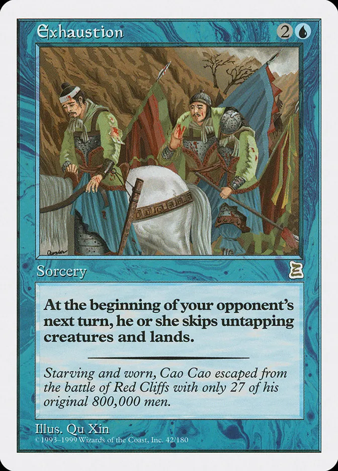 1999 Portal Three Kingdoms Exhaustion rare #42 rare card image