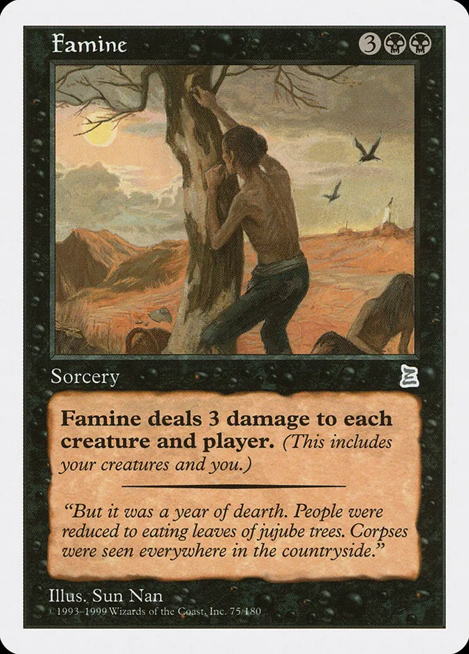 1999 Portal Three Kingdoms Famine uncommon #75 uncommon card image