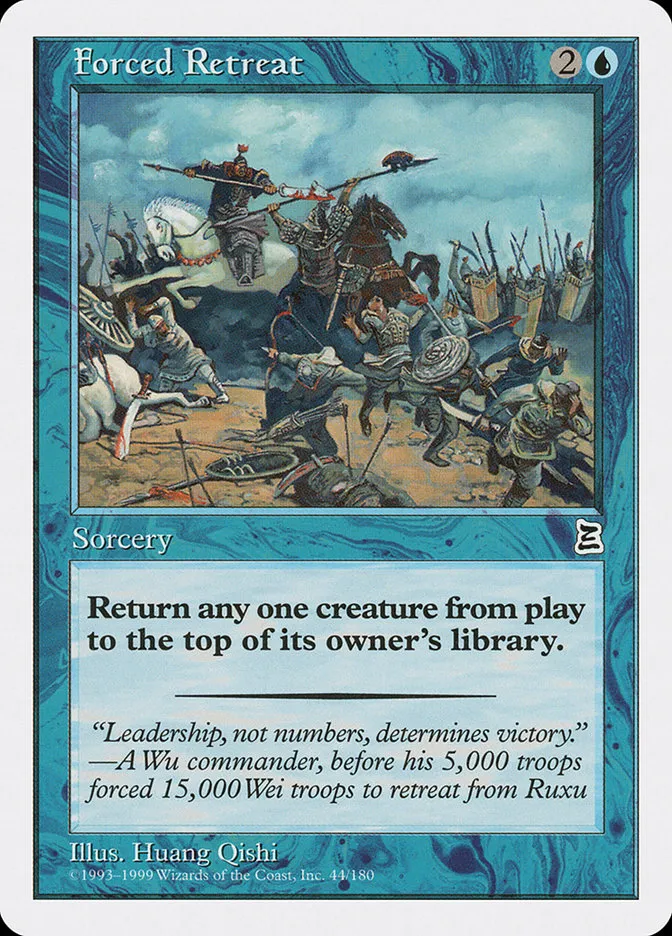 1999 Portal Three Kingdoms Forced Retreat common #44 common card image