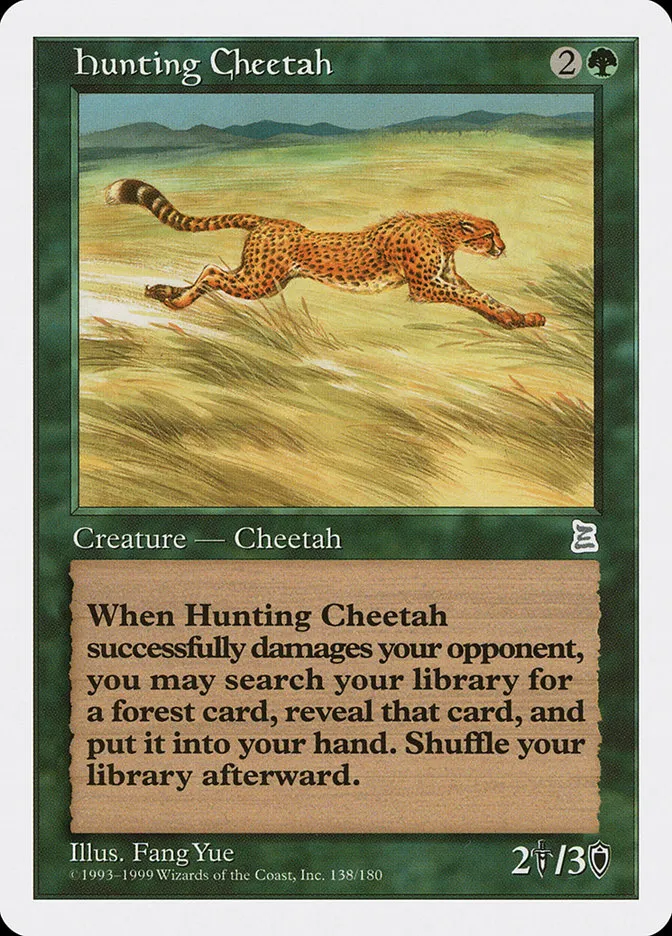 1999 Portal Three Kingdoms Hunting Cheetah #138 uncommon card image