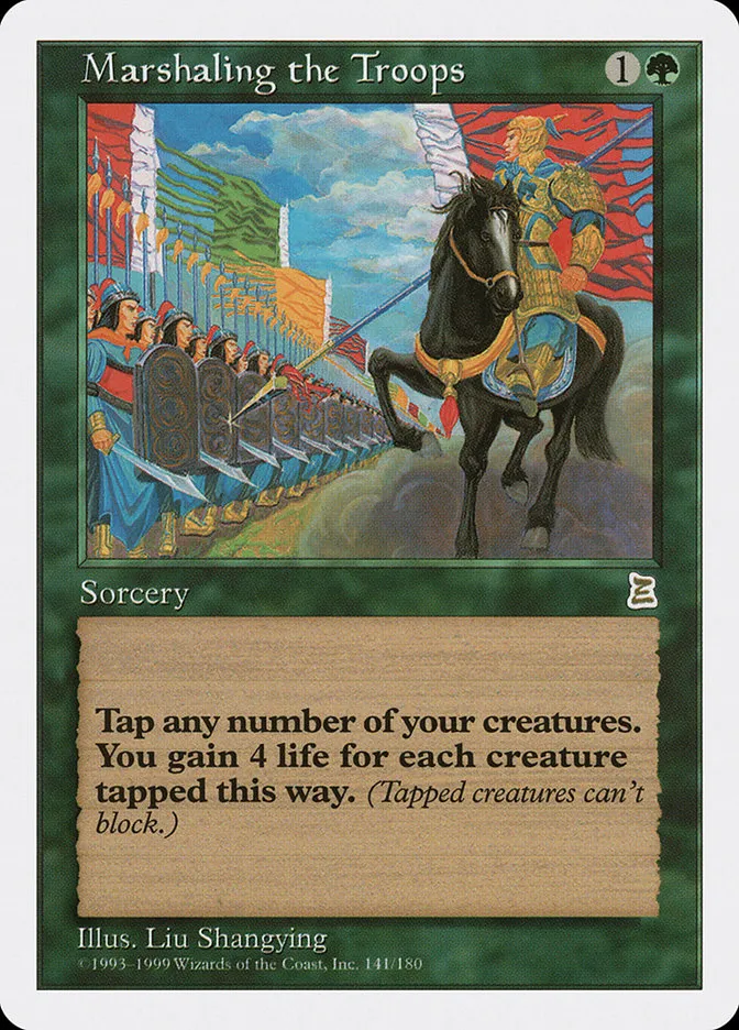 1999 Portal Three Kingdoms Marshaling the Troops rare #141 rare card image