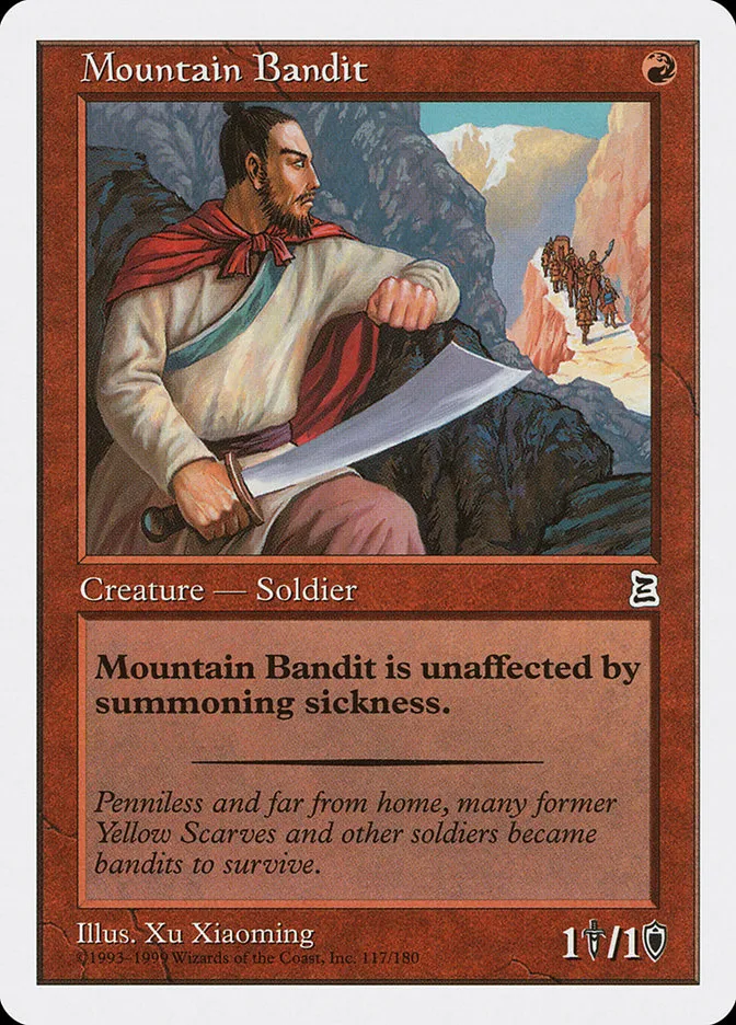 1999 Portal Three Kingdoms Mountain Bandit common #117 common card image