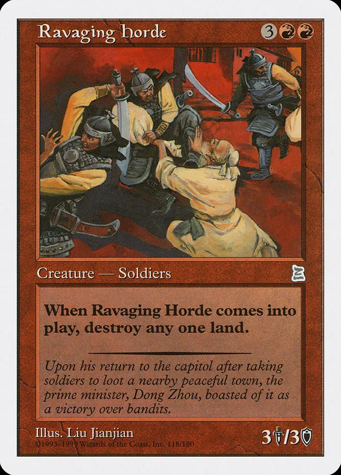1999 Portal Three Kingdoms Ravaging Horde uncommon #118 uncommon card image