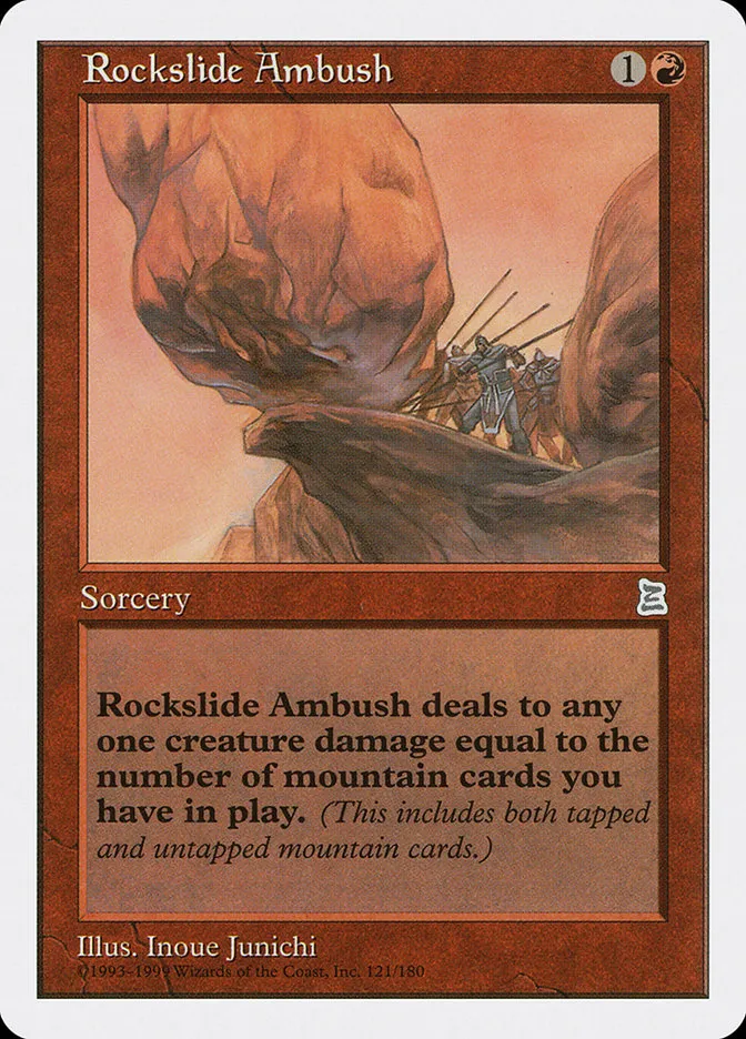 1999 Portal Three Kingdoms Rockslide Ambush uncommon #121 uncommon card image