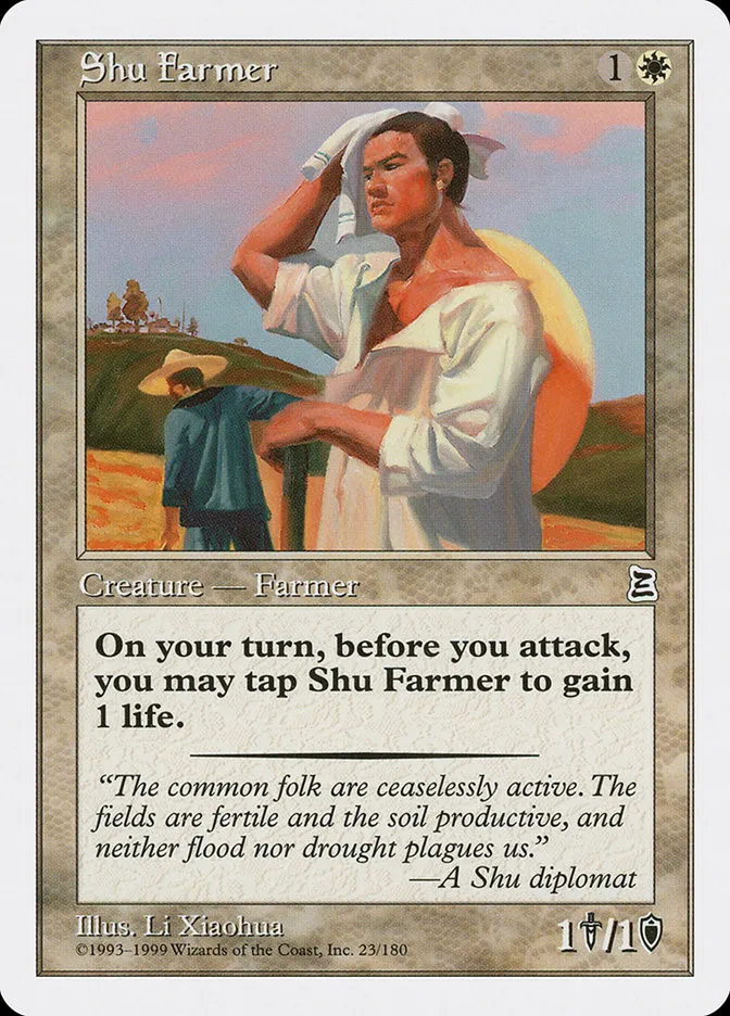 1999 Portal Three Kingdoms Shu Farmer common #23 common card image