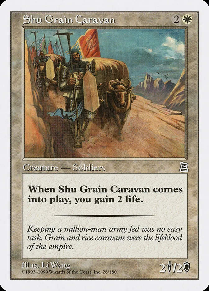 1999 Portal Three Kingdoms Shu Grain Caravan common #26 common card image