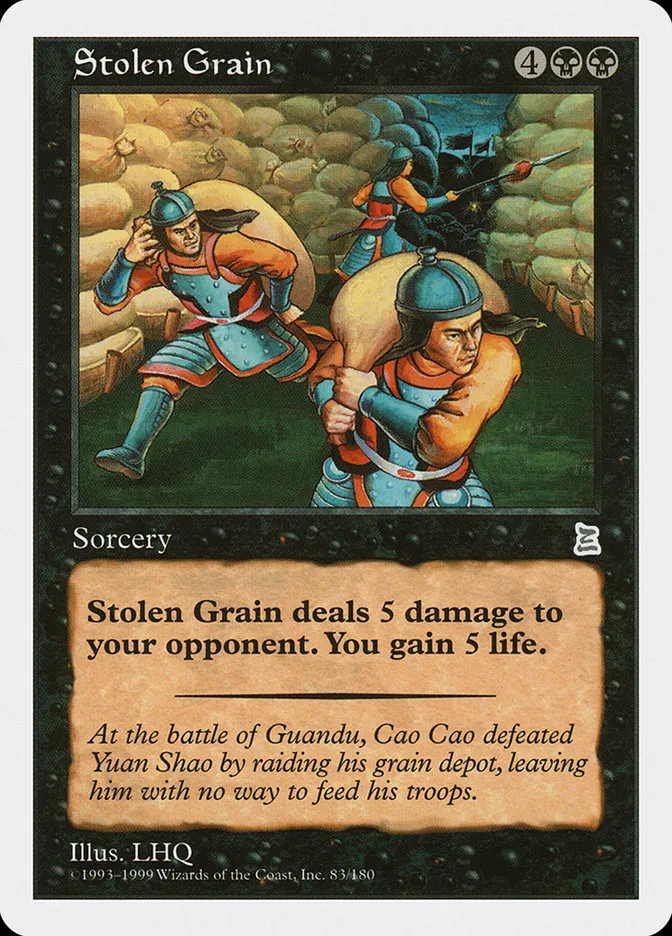 1999 Portal Three Kingdoms Stolen Grain #83 uncommon card image