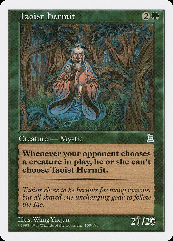 1999 Portal Three Kingdoms Taoist Hermit uncommon #150 uncommon card image