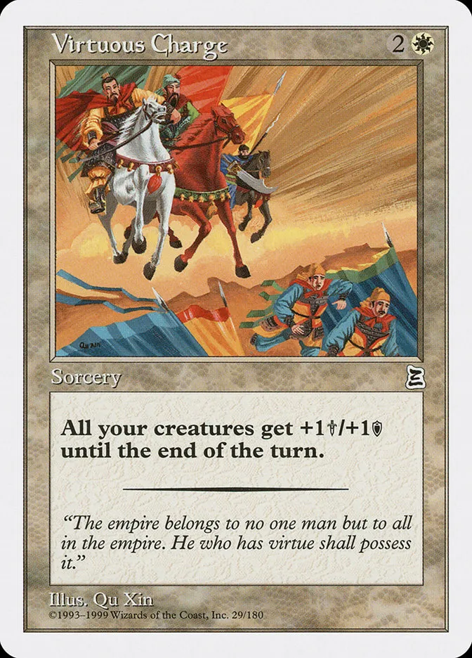 1999 Portal Three Kingdoms Virtuous Charge common #29 common card image