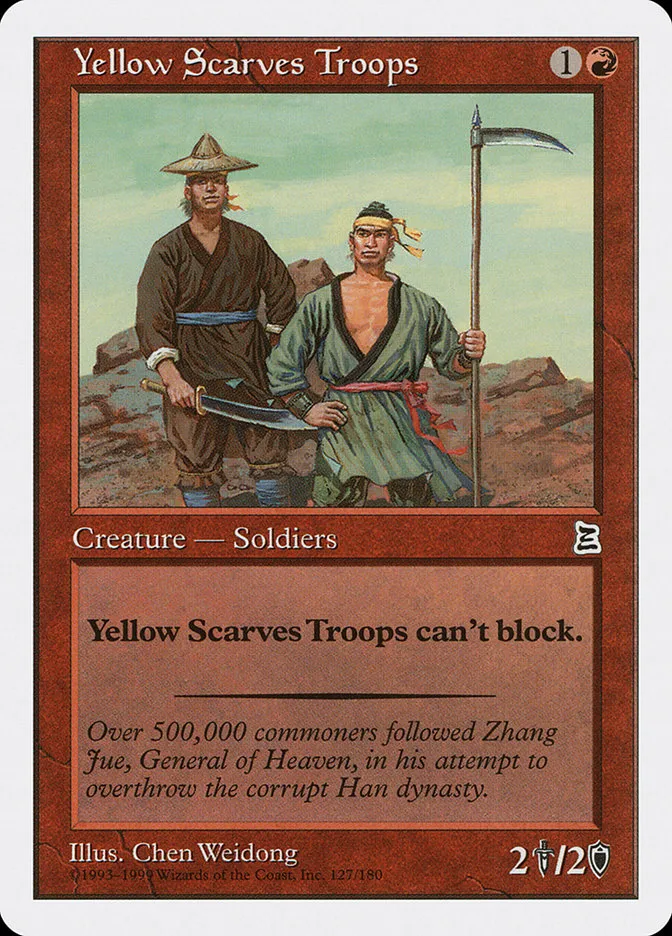 1999 Portal Three Kingdoms Yellow Scarves Troops #127 common card image