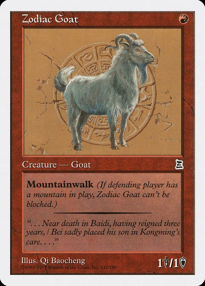 1999 Portal Three Kingdoms Zodiac Goat common #132 common card image