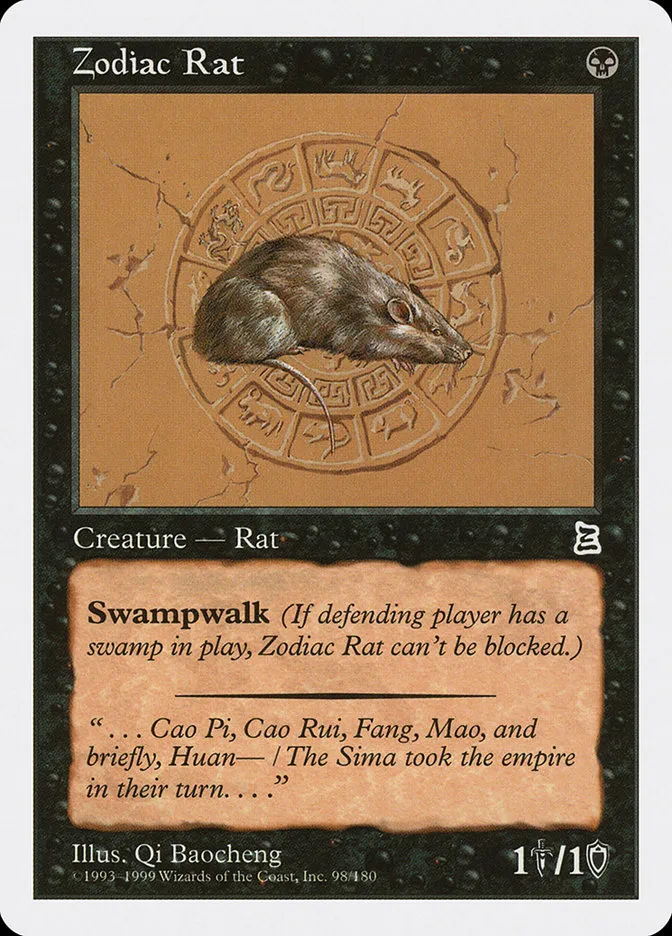 1999 Portal Three Kingdoms Zodiac Rat #98 common card image