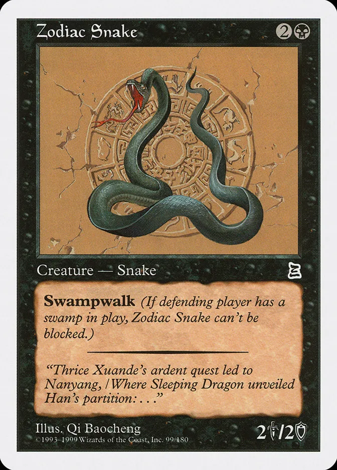 1999 Portal Three Kingdoms Zodiac Snake common #99 common card image