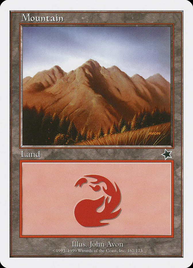 1999 Starter 1999 Mountain common #167 common card image