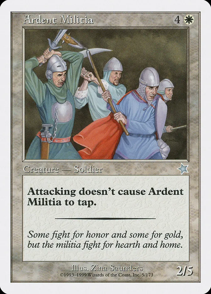 1999 Starter 1999 Ardent Militia uncommon #5 uncommon card image