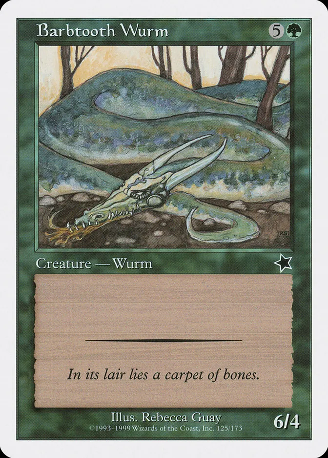 1999 Starter 1999 Barbtooth Wurm #125 common card image