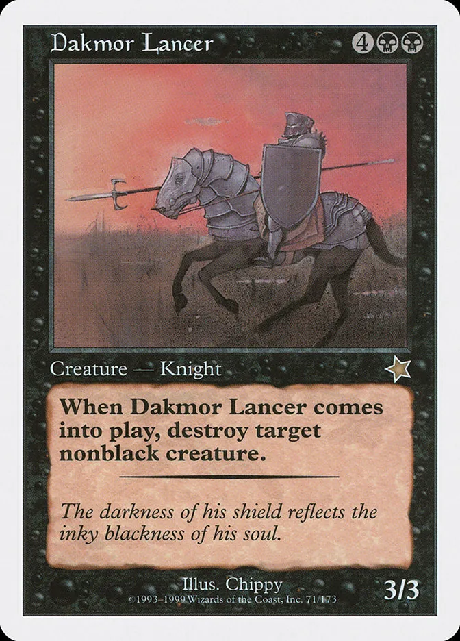1999 Starter 1999 Dakmor Lancer rare #71 rare card image