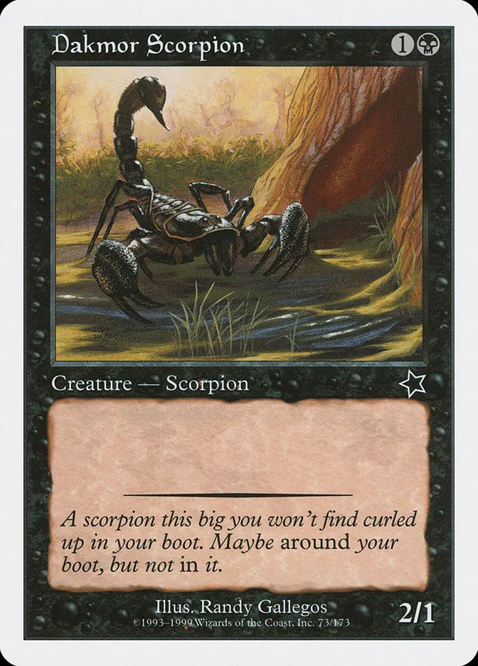 1999 Starter 1999 Dakmor Scorpion common #73 common card image