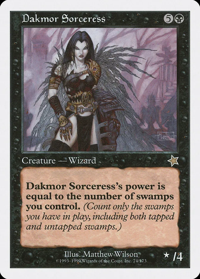 1999 Starter 1999 Dakmor Sorceress rare #74 rare card image