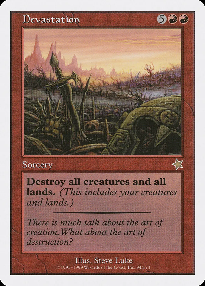 1999 Starter 1999 Devastation rare #94 rare card image