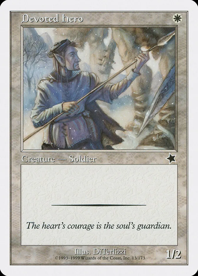 1999 Starter 1999 Devoted Hero common #13 common card image