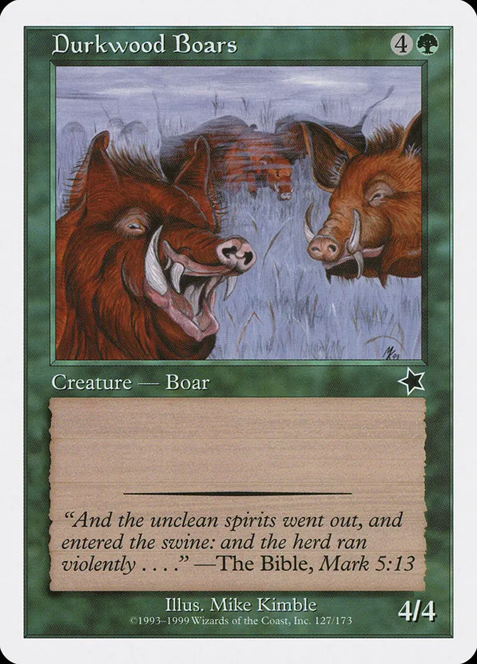 1999 Starter 1999 Durkwood Boars common #127 common card image