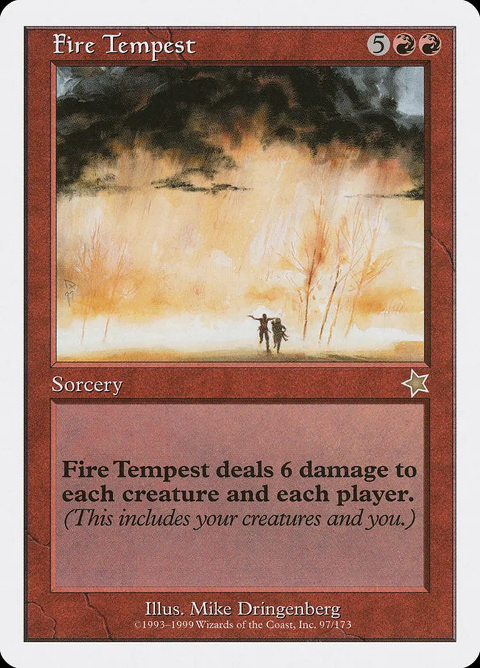 1999 Starter 1999 Fire Tempest rare #97 rare card image