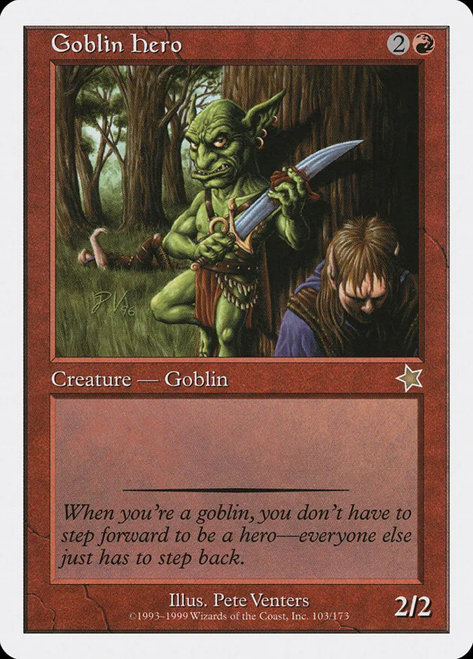 1999 Starter 1999 Goblin Hero common #103 common card image