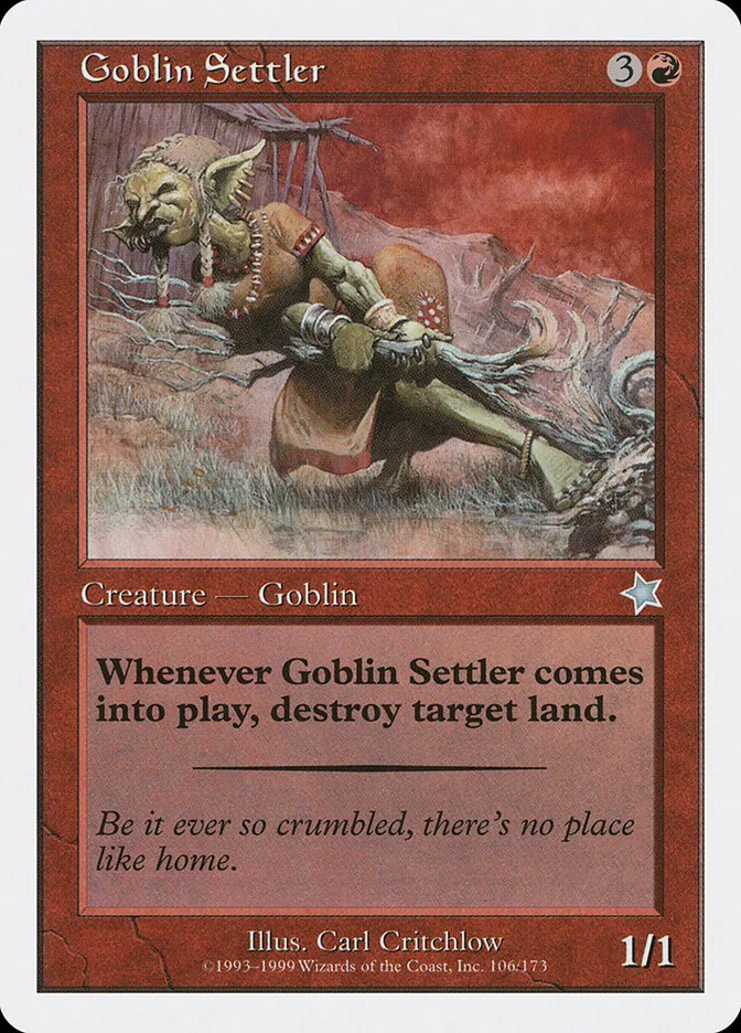 1999 Starter 1999 Goblin Settler uncommon #106 uncommon card image