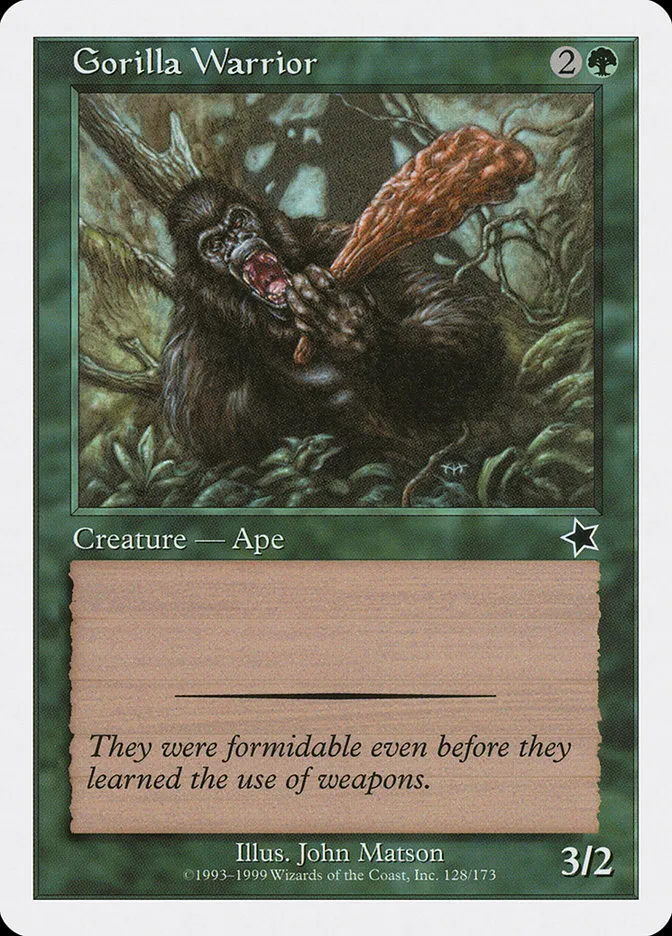 1999 Starter 1999 Gorilla Warrior common #128 common card image