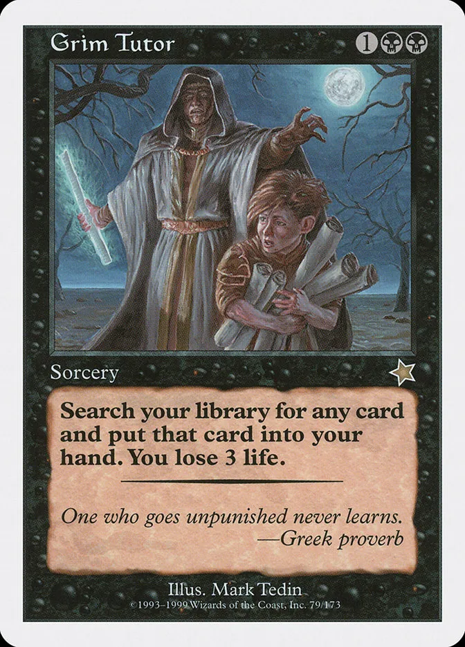 1999 Starter 1999 Grim Tutor rare #79 rare card image