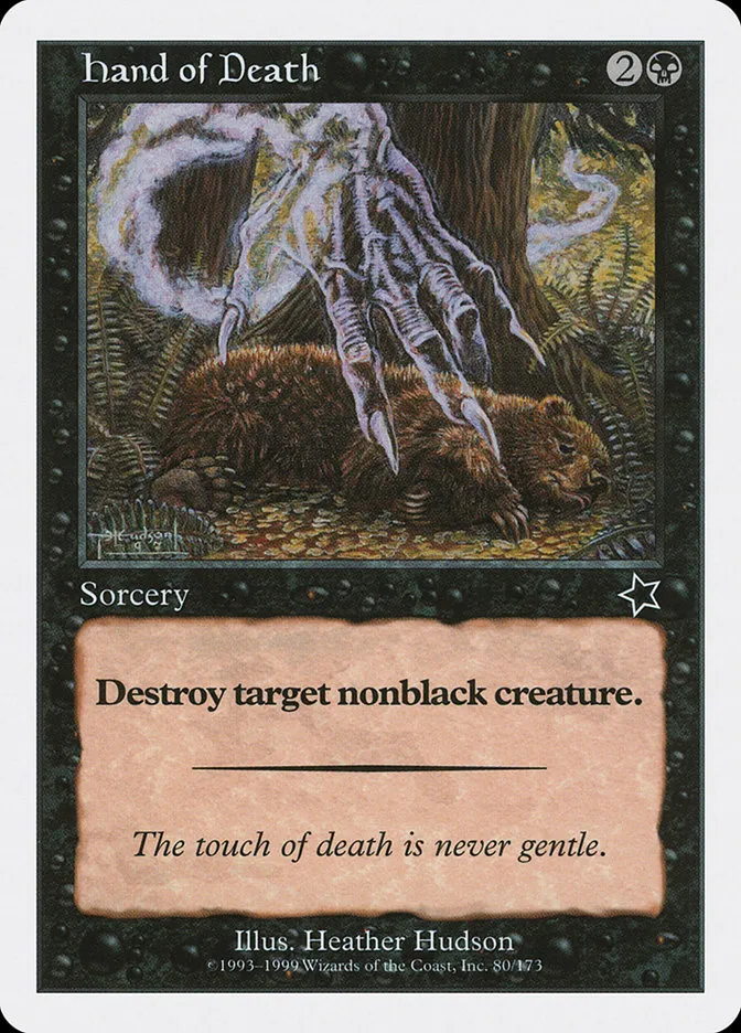 1999 Starter 1999 Hand of Death common #80 common card image