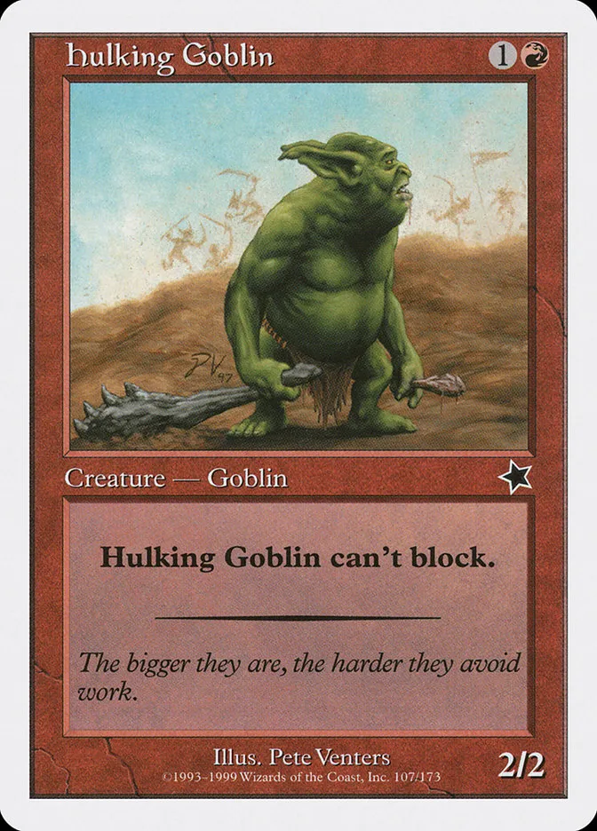 1999 Starter 1999 Hulking Goblin common #107 common card image